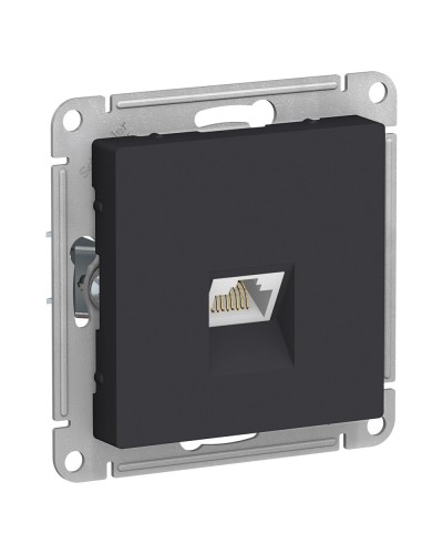 AtlasDesign розетка RJ45, кат. 5Е, 1-местная, скрытой установки, механизм, карбон (ATN001083). Розетка компьютерная. Systeme Electric в Ярославле