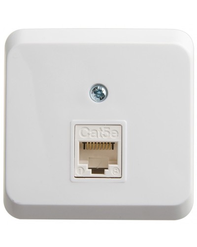 Этюд розетка RJ45 1-местная, кат. 5Е, открытой установки, белый (KOMA-001B). Розетка компьютерная. Systeme Electric в Ярославле