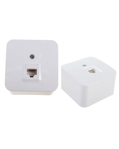 BLANCA розетка RJ45 1-местная, кат. 5Е, открытой установки, белый (BLNIA045001). Розетка компьютерная с изолированной пластиной. Systeme Electric в Ярославле