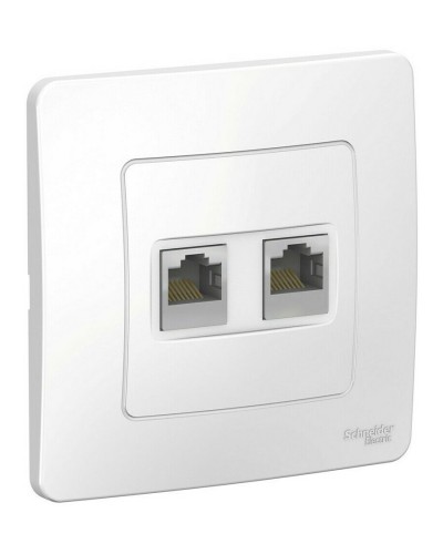 BLANCA розетка RJ45, 2-местная, кат. 5Е, скрытой установки, белый (BLNIS045451). Розетка компьютерная. Systeme Electric в Ярославле
