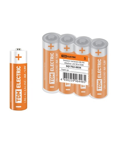 LR6 AA Alkaline 1,5V SR-4 TDM (SQ1702-0034). Элемент питания. TDM ЕLECTRIC в Ярославле