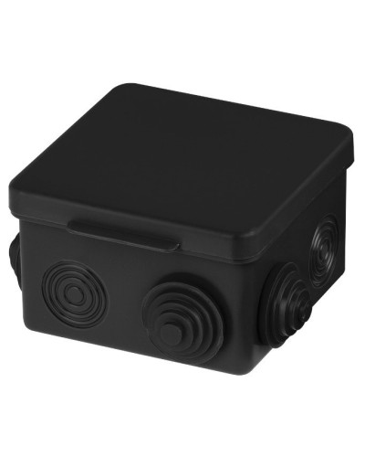 Распаячная коробка ОП 80х80х50мм, крышка, IP54, 7вх., черная TDM (SQ1401-0912). Распаячная коробка ОП. TDM ЕLECTRIC в Ярославле