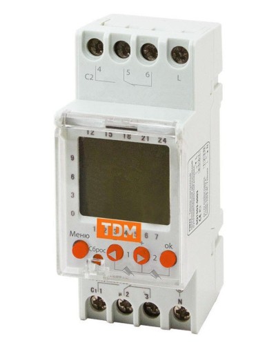 ТЭ822-2кан-1мин/7дн-44on/off-2х16А-DIN TDM (SQ1503-0003). Таймер электронный. TDM ЕLECTRIC в Ярославле