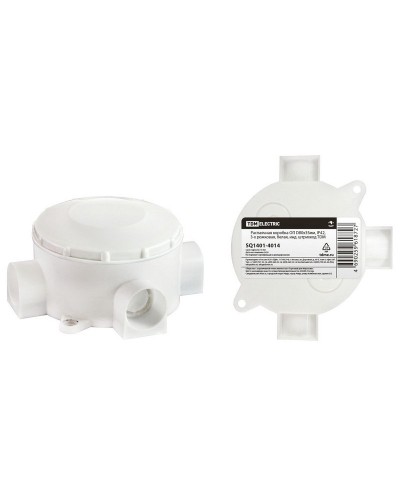 Распаячная коробка ОП D80х35мм, IP42, 3-х рожковая, белая TDM (SQ1401-4014). Распаячная коробка ОП. TDM ЕLECTRIC в Ярославле