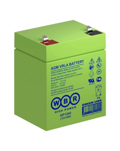 WBR GP1245 (12V16W). Аккумулятор герметичный свинцово-кислотный. WBR в Ярославле