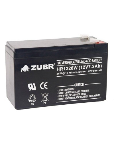 ZUBR HR 1228W (12V, 7,2Ah). Аккумулятор герметичный свинцово-кислотный. ZUBR в Ярославле