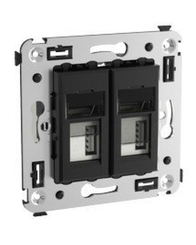 Розетка USB в стену Avanti черный квадрат (4402543). Розетка USB. ДКС в Ярославле