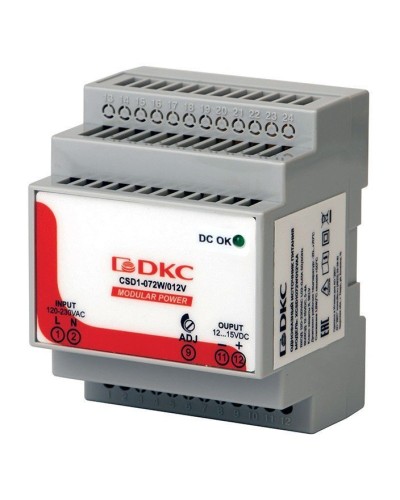 Источник питания однофазный 72Вт, 5А, 12В (XCSD1072W012VAA). Источник питания  MODULAR POWER однофазный. ДКС в Ярославле