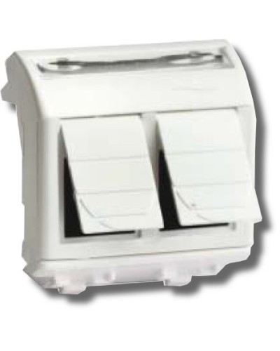 Розетка RJ-45 Brava 2 модуля белая (76656B): Розетка компьютерная с двумя разъёмами в Ярославле