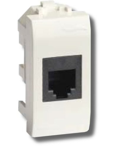 Розетка RJ-45 Brava 1 модуль белая (76457B): Розетка компьютерная экранированная с одним разъёмом в Ярославле