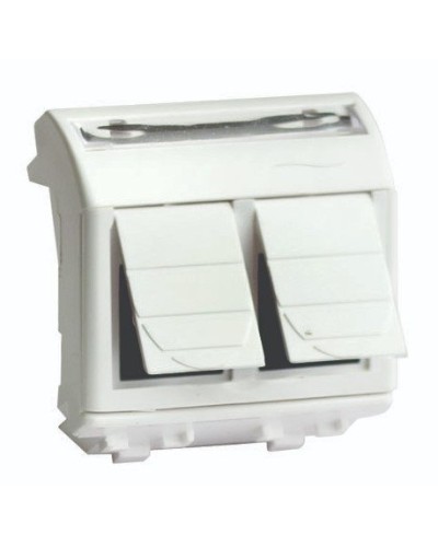 Розетка RJ-45 Brava 2 модуля слоновая кость (75459S): Розетка компьютерная с двумя разъёмами в Ярославле