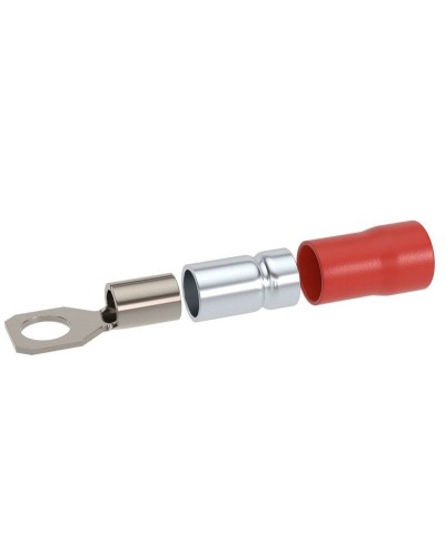 Наконечник НКИ 0,25-1,5 М4 (D4,3мм) с отверстием под винт (100 шт) (2A4P-DS-PVC). Наконечник с отверстием под винт и изолированным фланцем ПВХ, двойная гильза. ДКС в Ярославле