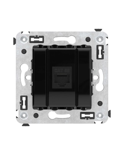 Розетка RJ-45 в стену, кат.5E, Avanti, одинарная, черный квадрат (4402663). Розетка компьютерная. ДКС в Ярославле