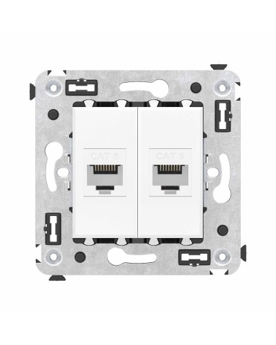 Розетка RJ-45 в стену, кат.6E, Avanti, двойная, белое облако (4400694). Розетка компьютерная. ДКС в Ярославле