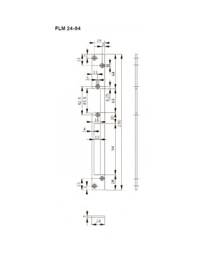FLH24-94. Запорная планка длинная. dormakaba в Ярославле