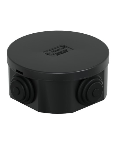 Коробка JBR080 D=80х40, 4 вых., IP44, черная (44005BL-1). Коробка монтажная. Экопласт в Ярославле