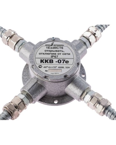 ККВ-07е-Ех-А-Р1-К-БК1, ШТ1/2+ШТ1/2+ШТ1/2+ШТ1/2. Коробка коммутационная взрывозащищенная крестообразная. Эридан в Ярославле