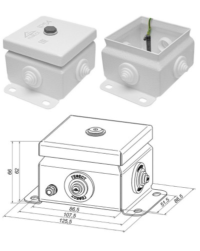 КМ IP55-0808 (без DIN рейки). Коробка монтажная электротехническая. Гефест в Ярославле