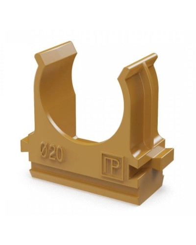 Крепёж-клипса для труб АБС-пластик бук D20 (100 шт) (PR13.0046). Крепление для труб ПВХ. Промрукав в Ярославле