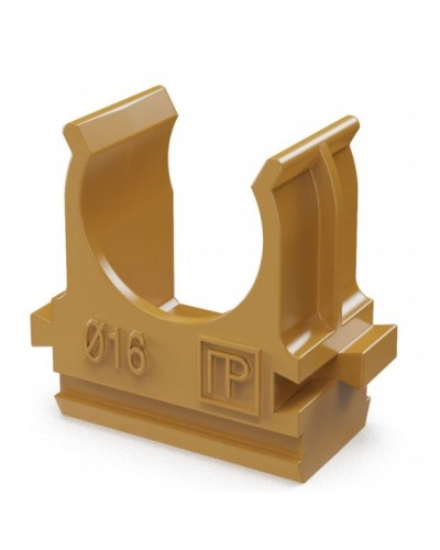 Крепёж-клипса для труб АБС-пластик бук D16 (100 шт) (PR13.0045). Крепление для труб ПВХ. Промрукав в Ярославле