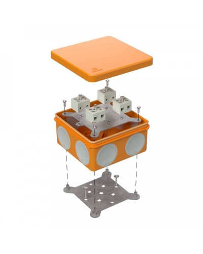 Коробка огнестойкая 100х100х50 (60-0300-FR2.5-8). Коробка огнестойкая для открытой установки. Промрукав в Ярославле