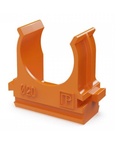 Крепёж-клипса для труб АБС-пластик оранжевая D20 (100 шт) (PR13.0064). Крепление для труб ПВХ. Промрукав в Ярославле