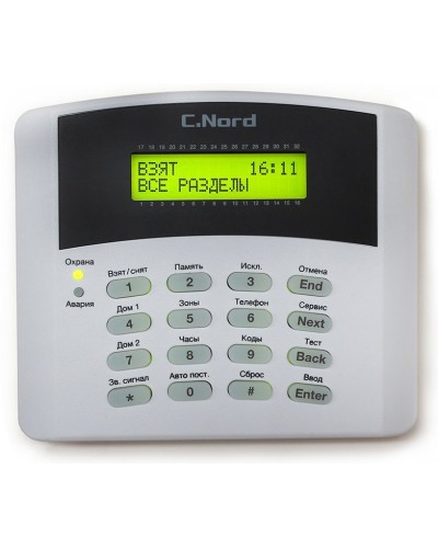 K16-LCD. Проводная клавиатура для контрольных панелей серии Норд, Hunter, Captain. Си-Норд в Ярославле