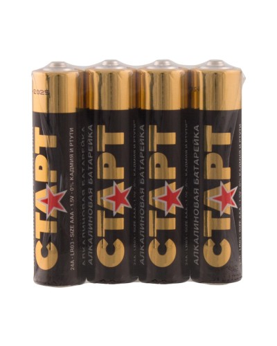 СТАРТ LR03-SH4-BOX (1,5 В, AAA, LR03), упак. 4 шт.. Алкалиновые батарейки. СТАРТ в Ярославле