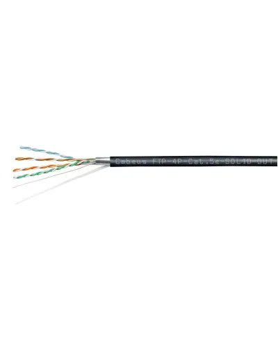FTP-4P-Cat.5e-SOLID-OUT-PE-UV-100 (11792c-5). Кабель «витая пара» (LAN) для структурированных систем связи. CABEUS в Ярославле