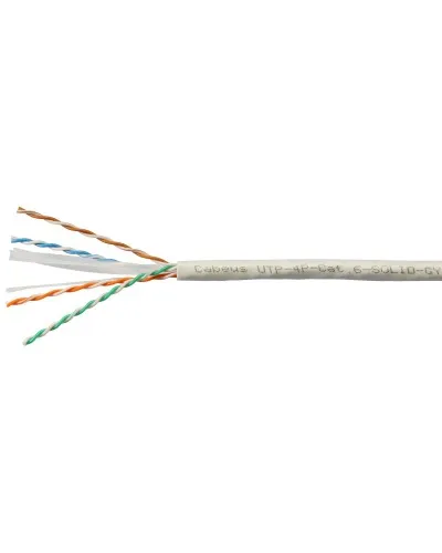 UTP-4P-Cat.6-SOLID-LSLTx-GY-100 (11143c-5). Кабель «витая пара» (LAN) для структурированных систем связи. CABEUS в Ярославле