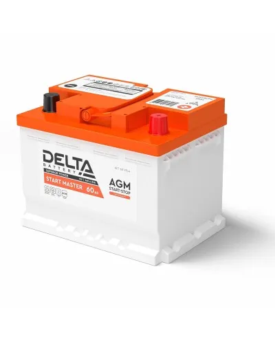 Delta START MASTER AGM 1260 (60 Ah). Аккумулятор автомобильный герметичный свинцово-кислотный. Delta в Ярославле