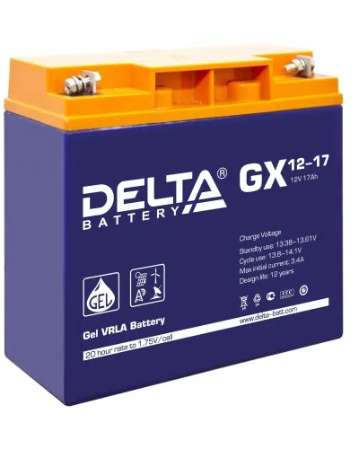 Delta GX 12-17. Аккумулятор герметичный свинцово-кислотный. Delta в Ярославле