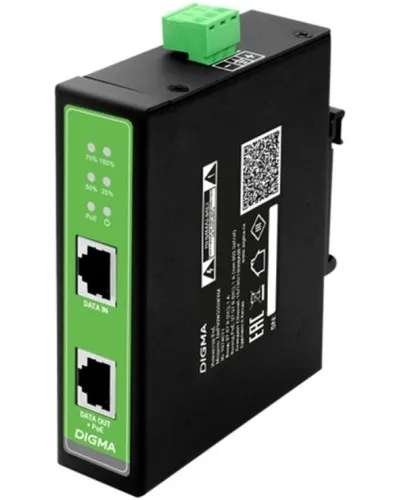 DNP90W48GDXM 10/100/1000BASE-T 90Вт 37-57В(DC). Инжектор PoE. Digma в Ярославле