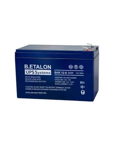 B.ETALON BHR 12-9 34W. Аккумулятор герметичный свинцово-кислотный. ETALON в Ярославле