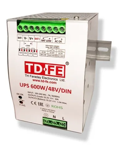 UPS 600W/48V/DIN. Источник вторичного электропитания резервированный. FARADAY в Ярославле