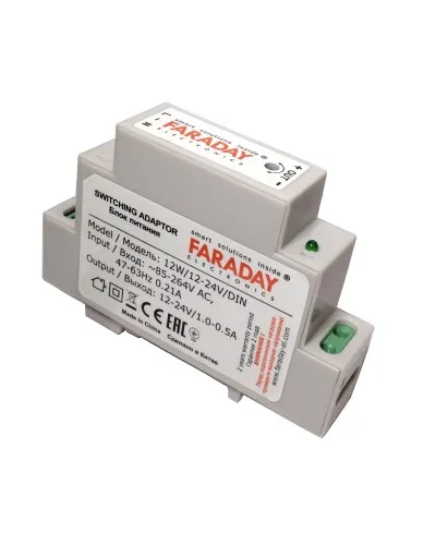 12W/12-24V/DIN. Блок питания. FARADAY в Ярославле