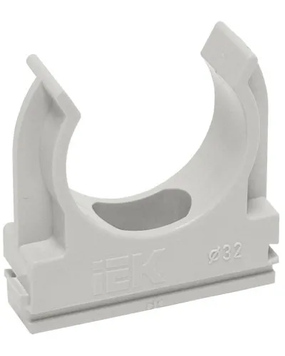 Держатель с защёлкой D32 серый ELASTA (50 шт) (CTA10D-CF32-K41-050). Держатель с защёлкой. IEK в Ярославле