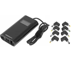 Блок питания Ippon D90U автоматический 90W 15V-19.5V 8-connectors 4.5A 1xUSB 2.1A, LCD индикатор (654527). Блок питания. Ippon