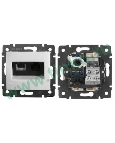 Розетка Valena 2xRJ11+RJ45 Cat.6, белый (770080). Розетка. LegranD в Ярославле