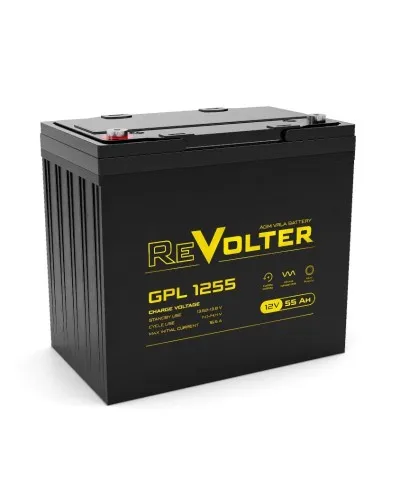 Revolter GPL 1255. Аккумулятор автомобильный герметичный свинцово-кислотный. Revolter в Ярославле