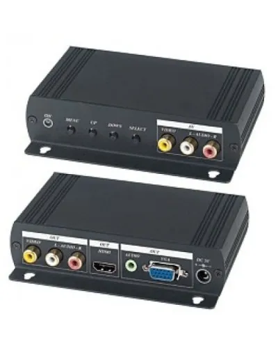 AD001HH. Преобразователь композитного видео и аудиосигналов в VGA и HDMI. SC&T в Ярославле