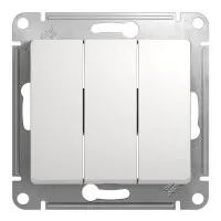 Glossa выключатель 3-клавишный, скрытой установки, механизм, белый (GSL000131). Выключатель. Systeme Electric