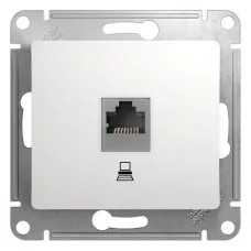 Glossa розетка RJ45 1-местная, кат. 5Е, скрытой установки, механизм, белый (GSL000181K). Розетка компьютерная. Systeme Electric