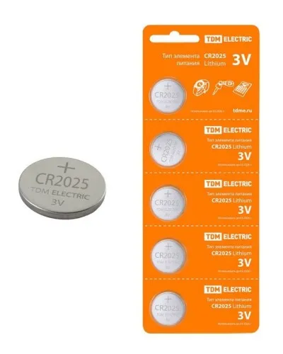 CR2025 Lithium 3V BP-5 TDM (SQ1702-0028). Элемент питания. TDM ЕLECTRIC в Ярославле