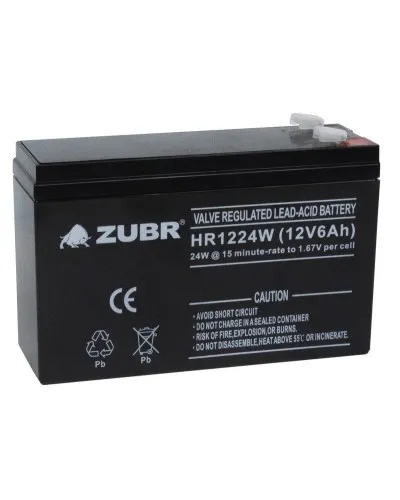 ZUBR HR 1224W (12V, 6Ah). Аккумулятор герметичный свинцово-кислотный. ZUBR в Ярославле