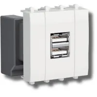 Розетка USB 2.1А Avanti 2 модуля белое облако (4400542): Розетка USB