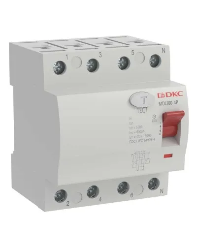 YON MAX MDL100 ВДТ, 4P, 30mA, 63A, АС (MDL100-4P2-63-AC). Автоматический выключатель дифференциальный (УЗО). ДКС в Ярославле