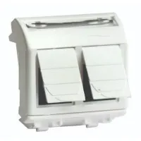 Розетка RJ-45 Brava 2 модуля слоновая кость (75656S): Розетка компьютерная с двумя разъёмами