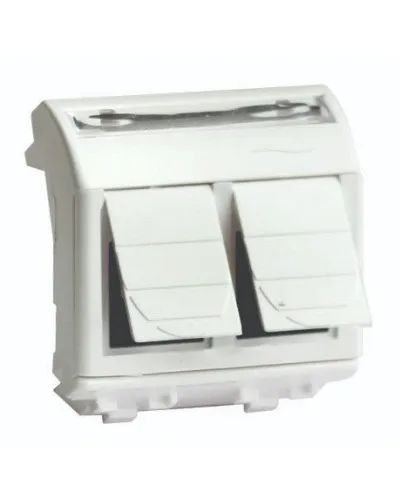 Розетка RJ-45 Brava 2 модуля слоновая кость (75656S): Розетка компьютерная с двумя разъёмами в Ярославле