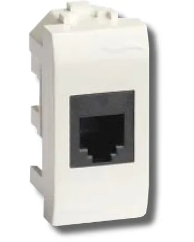 Розетка RJ-45 Brava 1 модуль белая (76654B): Розетка компьютерная с одним разъёмом в Ярославле